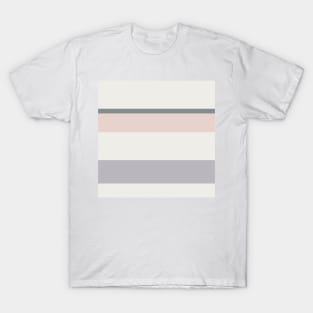 An excellent pattern of Alabaster, Philippine Gray, Silver and Light Grey stripes. T-Shirt